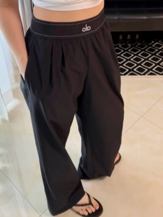 ALO Yoga Pants - ALO Yoga Black Suit Up Trouser Regular 30"👩‍💻Effortless Straight Fit Pants🔥